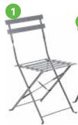 Naterial Flora Origami Steel Patio Chair Dark Grey 81444091