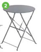 Naterial Flora Origami Round Patio Table Dark Grey 60cm 2 Seater 81444079