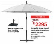 Naterial Sinae Round Umbrella Aluminium White 290cm 81452792