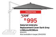Naterial Umbrella Replacement Cover Dark Grey L290cm x W290cm 81453111