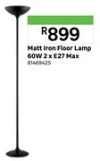 Matt Iron Floor Lamp 60W 2 x E27 Max 81469425