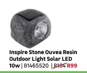 Inspire Stone Ouvea Resin Outdoor Light Solar LED 10W 81465520