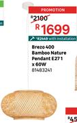 Brezo 400 Bamboo Nature Pendant E27 1 x 60W 81483241