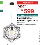 Black Wire Star Pendant Light 1 x E27 81478959