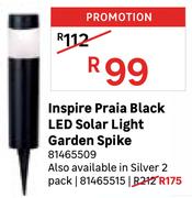 Inspire Praia Silver LED Solar Light Garden Spike 2 Pack 81465515
