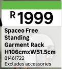 Spaceo Free Standing Garment Rack H106cm x W51.5cm 81461722