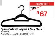 Spaceo Velvet Hangers (Black) 8 Pack 81461765