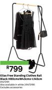 Elias Free Standing Clothes Rail (Black) H80cm x W43cm x L145cm 81473191