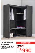 Corner Textile Wardrobe (6 Shelves, 2 Rail) 81472489