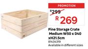 Pine Storage Crate (Medium) W50 x D40 x H21.5cm 81434319