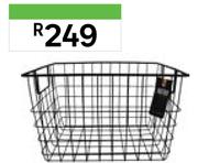 Metal Kitchen Food Storage Basket Black 32cm x 29cm x 19cm 81486348