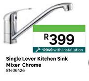 Single Lever Kitchen Sink Mixer Chrome With Installation 81406426