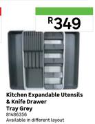 Kitchen Expandable Utensils & Knife Drawer Tray Grey 81486356