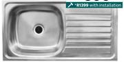 Cam Africa Drop In Single Bowl Kitchen Sink Stainless Steel L750mm x W400mm With Installati 81485469
