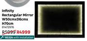 Infinity Rectangular Mirror W50cm X D6cm X H70cm With Installation 81472976