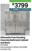 Silhouette Free Standing Concrete Bathroom Cabinet And Basin With Installation 81474868