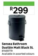 Sensea Bathroom Dustbin (Matt Black) 81469779-5L