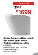 Sensea Compacta Floor Mounted Ceramic Toilet( White) W43.5cm X D56cm X H42 81402733