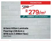 Artens Hilton Laminate Flooring L128.6cm x W19.4cm (1.996 Sqm/Box) With Installation 81477243-Per Sq