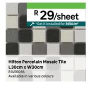 Hilton Porcelain Mosaic Tile L30cm x W30cm 81456056-Per Sheet