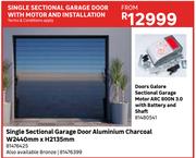 Single Sectional Garage Door Aluminium Charcoal W2440mm x H2135mm 81476425