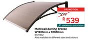 Multiwall Awning Bronze W1200mm x D1000mm 81411332