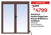 Aluminium Double Hinged Door Bronze W1800mm x H2100mm 81462292