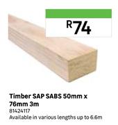 Timber SAP SABS 50mm x 76mm x 3m 81424117