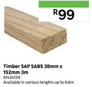 Timber SAP SABS 38mm x 152mm x 3m 81424129