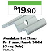 Aluminium End Clamp For Framed Panels 30MM (Clamp Only) 81487312