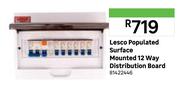Lesco Populated Surface Mounted 12 Way Distribution Board 81422446