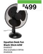 Equation Desk Fan Black 30cm 40w 