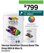 Versus Venetian Stucco Base Tile Grey 8Kg & Wax 1L 81486010
