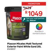 Plascon Micatex Matt Textured Exterior Paint White Sand 81416937-20L