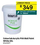 Colourlab Acrylic PVA Wall Paint White 81425977-20L