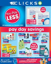 Clicks : Pay Day Savings (20 September - 04 October 2023)
