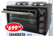 Amber 21Ltr Countertop Oven And Stove With 2 Solid Hot Plates KHT23