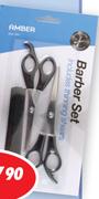 Amber 3 Piece Barber Set Including Thinning Shears SC01