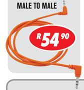 Dixon 3.5mm Right-Angle Super Soft Tangle-Free Stereo Audio Cable Male to Male AV-Q3315