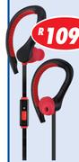 In Ear Earphones With Ear Clips And Microphone HWQS1081