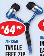 Tangle Free Zip In Ear Earphones ZIP1350