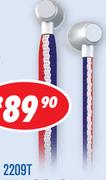 Tri Colour Sneaker Laces In Ear Earphones 2209T