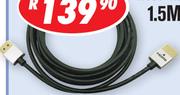 Dixon Ultra Slim High Speed HDMI Cables 3D,4K And Ethernet Support HC69-1.5-1.5M