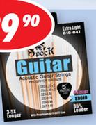 Spock Extra Light 8 Piece Coated Acoustic Guitar Strings+ 0.46mm Pick SD010