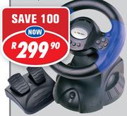 Rippa 3 In 1 Racing Wheel With Pedals For PC/PS2 & PS3 FT31C3