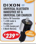 Dixon Universal Bluetooth Hansfree Kit & Universal Car Charger C30S