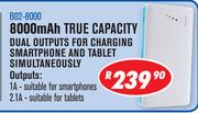 Dixon 8000mAh True Capacity Dual Outputs For Charging Smartphone And Tablet Simultaneously B02-8000