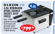 Dixon 4.5Ltr Stainless Steel Double Basket Deep Fryer DF-168