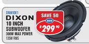 Dixon 10 Inch Subwoofer 300W Max Power DNW10E1