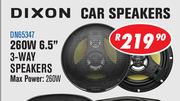 Dixon 260W 6.5" 3-Way Car Speakers